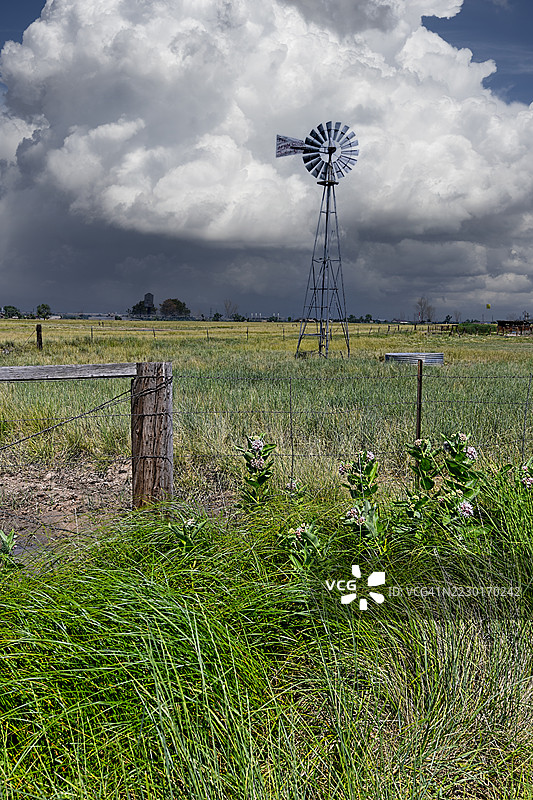 风车，韦尔德县，科罗拉多州，图片素材