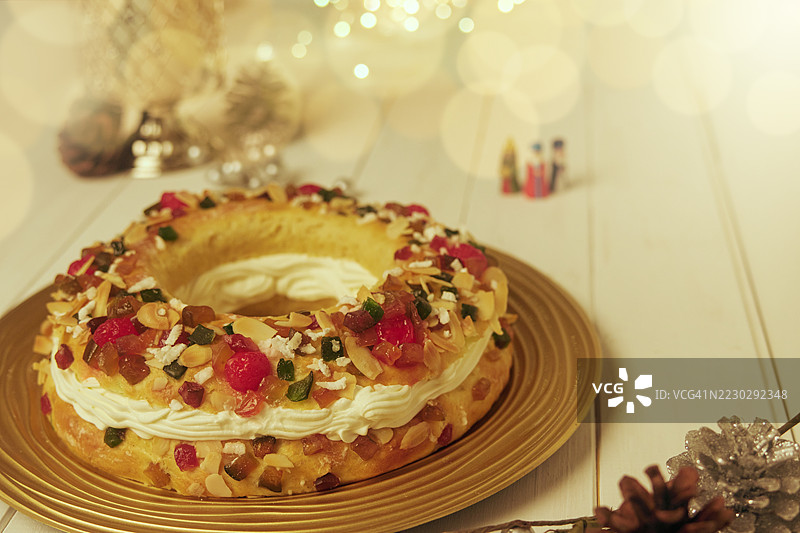西班牙三王节蛋糕，Roscón de Reyes图片素材