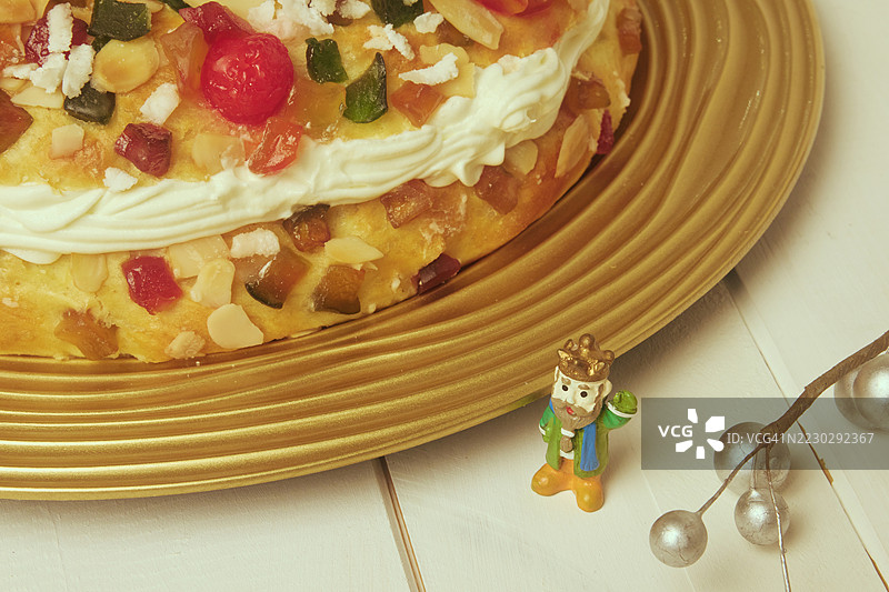 西班牙三王节蛋糕，Roscón de Reyes图片素材