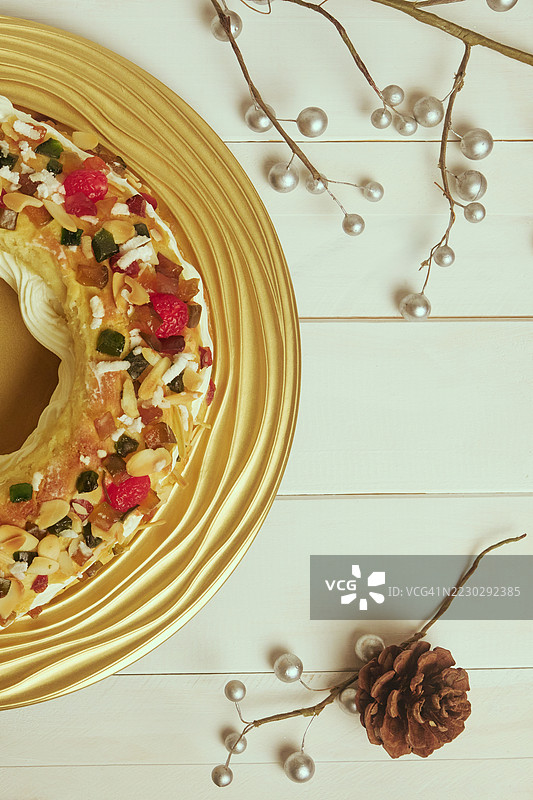 西班牙三王节蛋糕，Roscón de Reyes图片素材