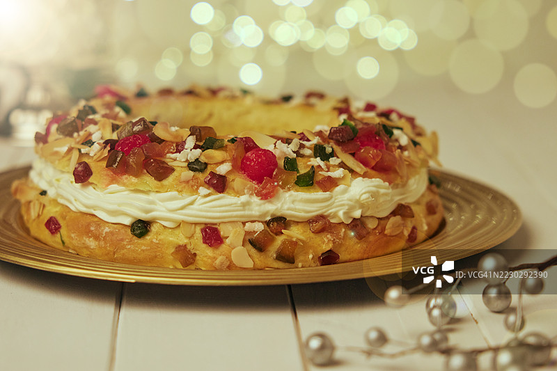 西班牙三王节蛋糕，Roscón de Reyes图片素材