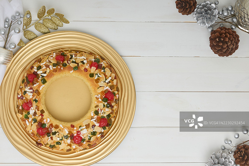 西班牙三王节蛋糕，Roscón de Reyes图片素材