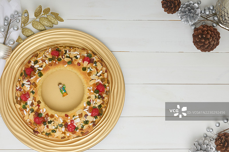 西班牙三王节蛋糕，Roscón de Reyes图片素材
