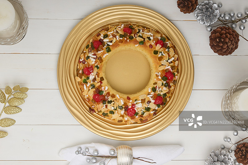 西班牙三王节蛋糕，Roscón de Reyes图片素材