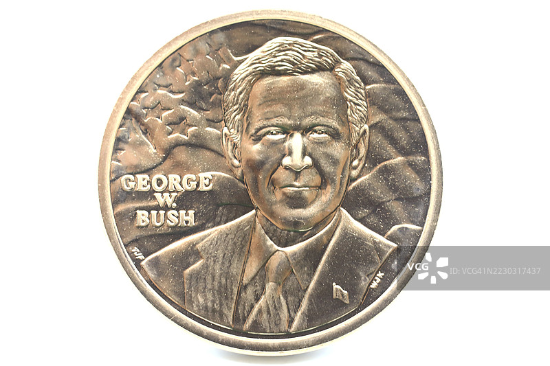 乔治·布什总统的金币印记图片素材