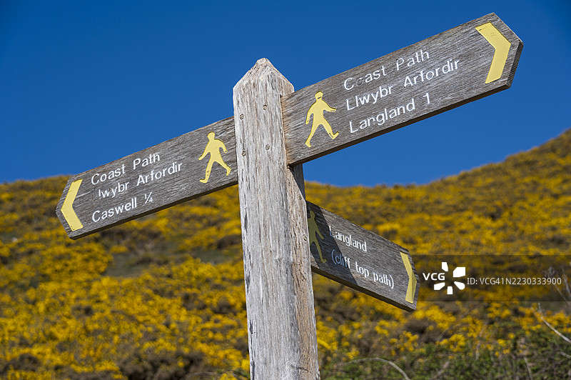 高尔海岸小径标志图片素材