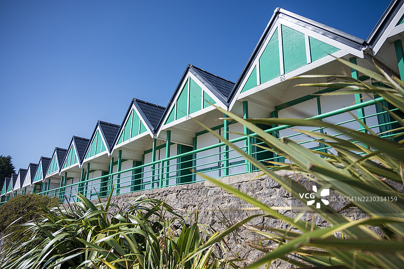 朗兰湾海滩小屋，穆布尔斯，戈尔威图片素材