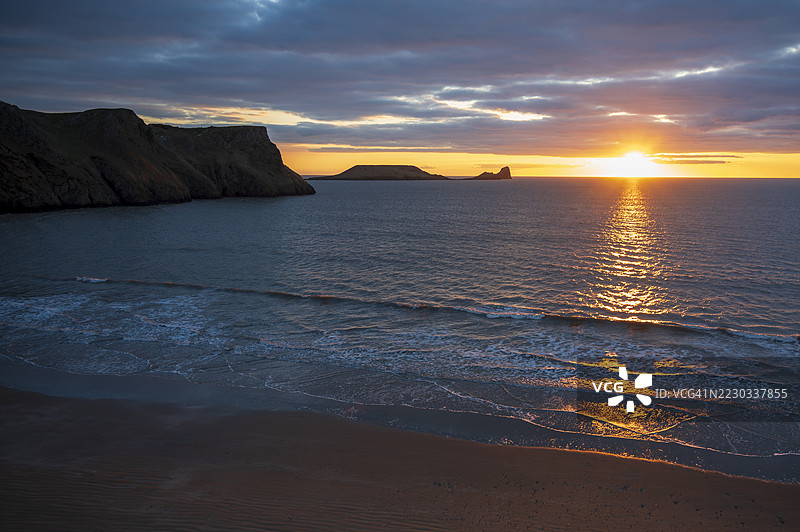 罗西利海滩日落图片素材