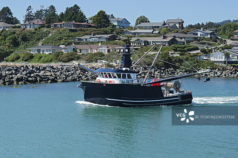 渔船，布鲁金斯，俄勒冈州图片素材