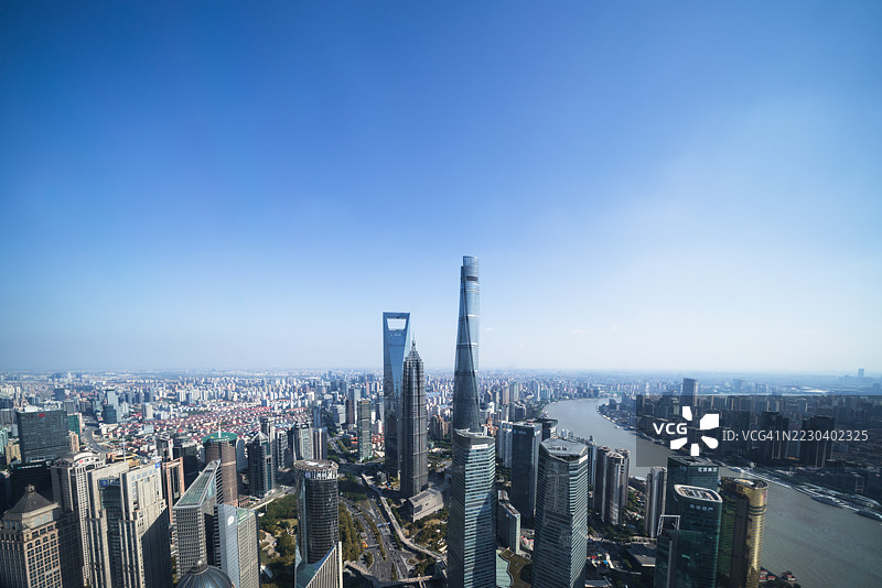 中国上海的城市天际线和城市风光。图片素材