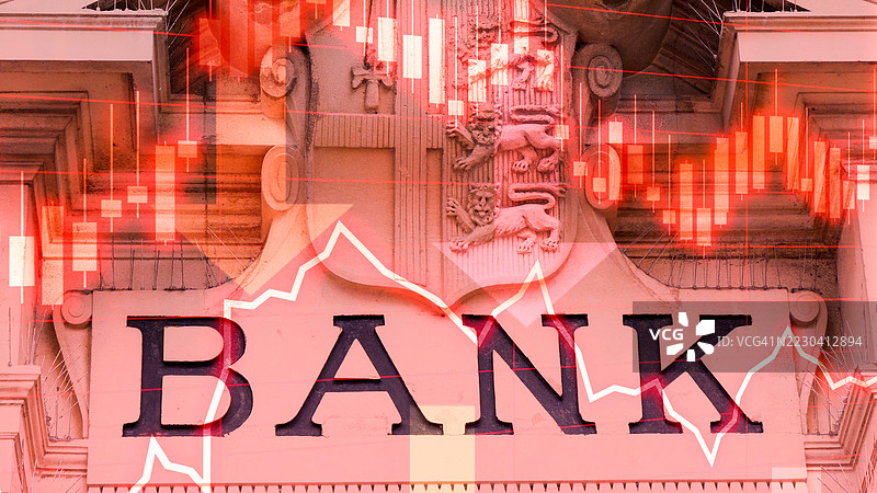银行业面临压力 - 英国金融机构衰退图片素材