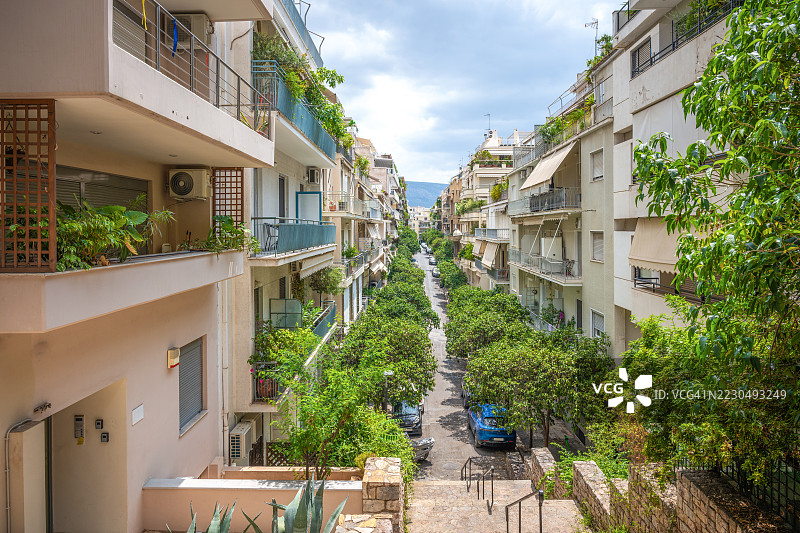希腊雅典的公寓楼图片素材
