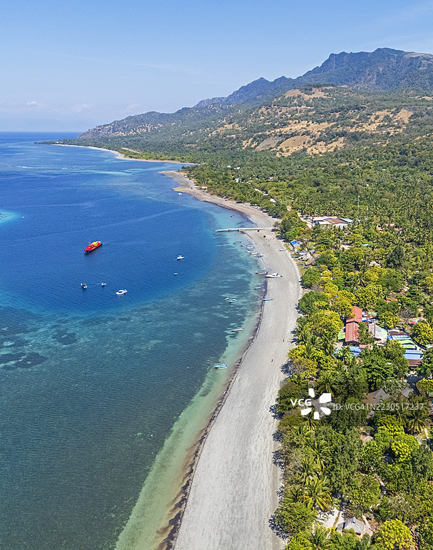 东帝汶阿塔乌罗热带岛屿珊瑚礁渔村图片素材