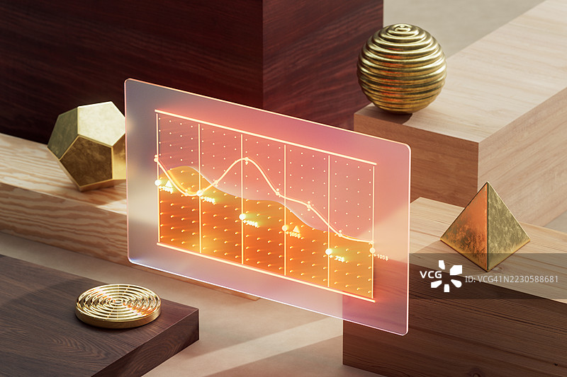 数字金融概念展示全息交易和股票市场分析图片素材