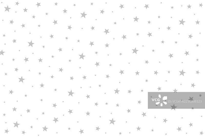 白色背景上的银色星星无缝图案图片素材