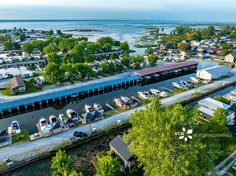 安大略省波特罗温的长点国家野生动物保护区的鸟瞰图图片素材