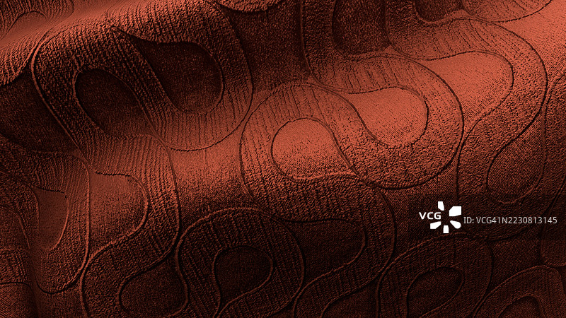 优雅的红色面料，带有有机波浪图案图片素材