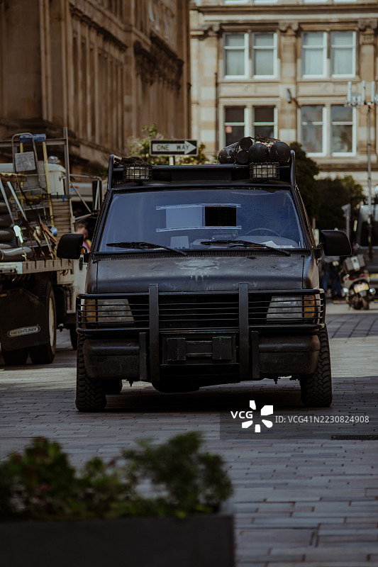 在格拉斯哥拍摄《蜘蛛侠》时首次看到惩罚者的面包车图片素材