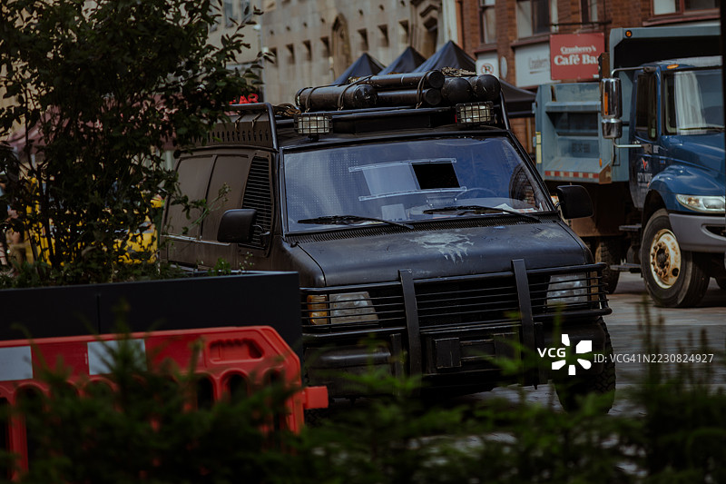 在格拉斯哥拍摄《蜘蛛侠》时首次看到惩罚者的面包车图片素材