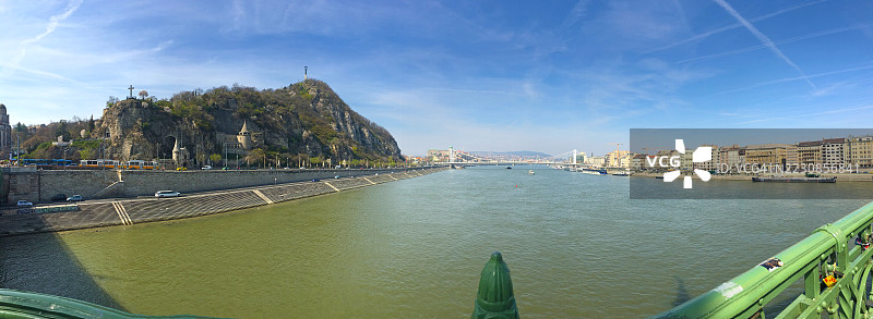 多瑙河和布达佩斯城市风光全景，匈牙利图片素材