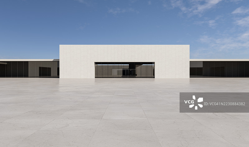 极简现代建筑外的 marble 地板图片素材