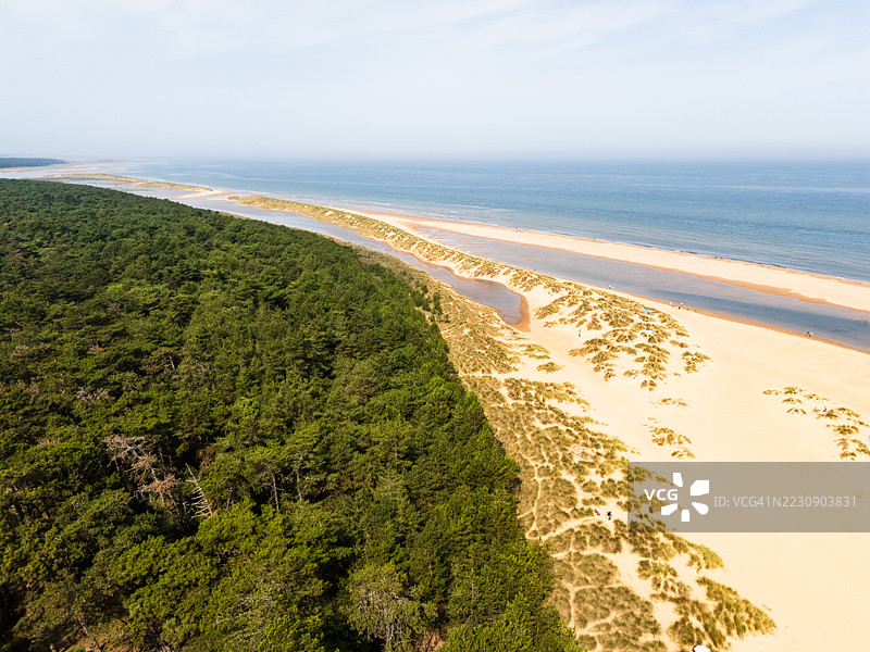 霍克汉沙丘的鸟瞰图图片素材