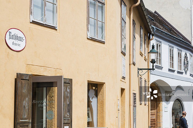 奥地利维也纳附近巴登的贝多芬街上的贝多芬故居图片素材
