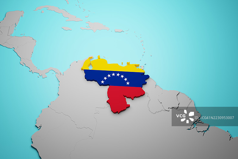 委内瑞拉地图与国旗图片素材