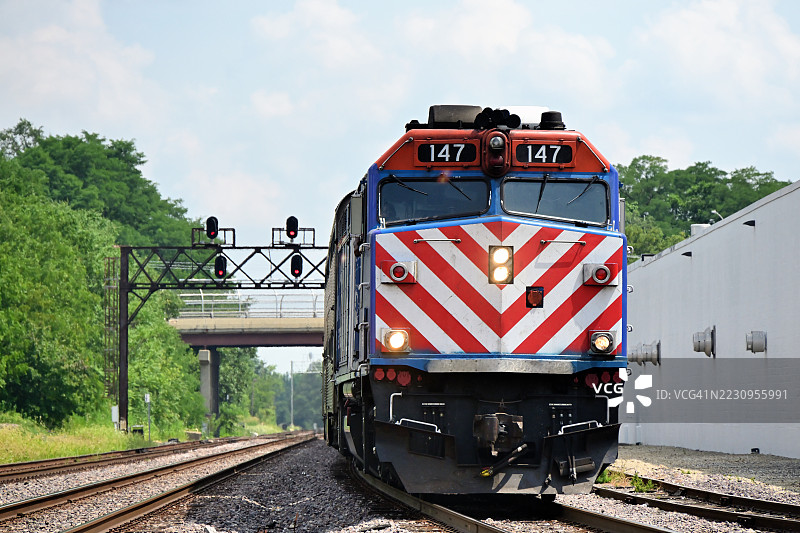 芝加哥郊区的Metra通勤列车图片素材