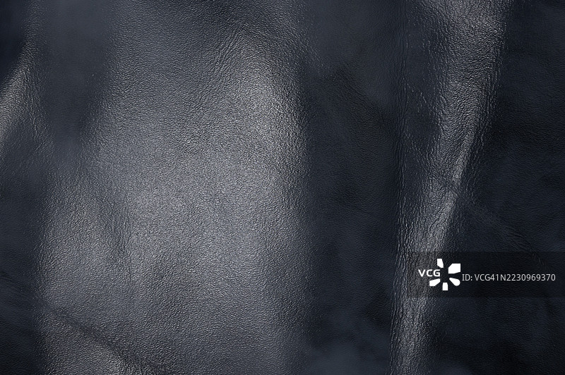 高分辨率黑色皮革背景纹理的全景拍摄图片素材