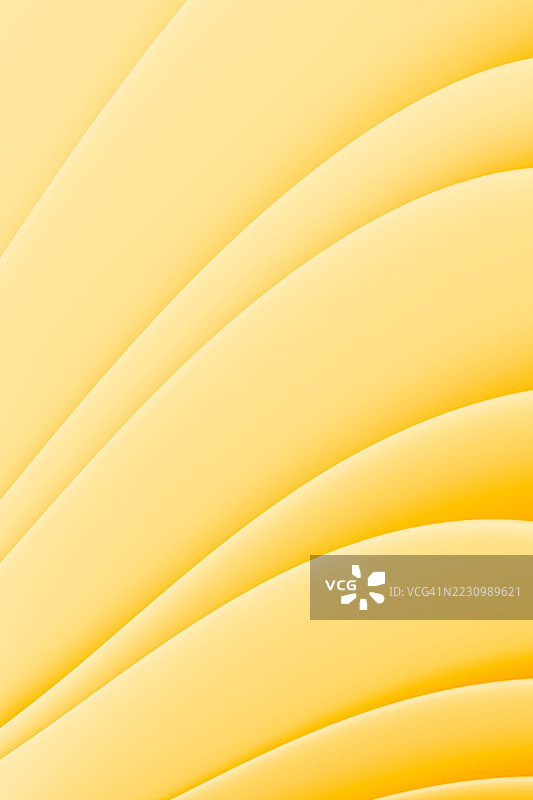 抽象的分层波浪状粉彩黄色和橙色渐变背景。美丽的3D自然垂直图案。设计元素。几何构图。图片素材