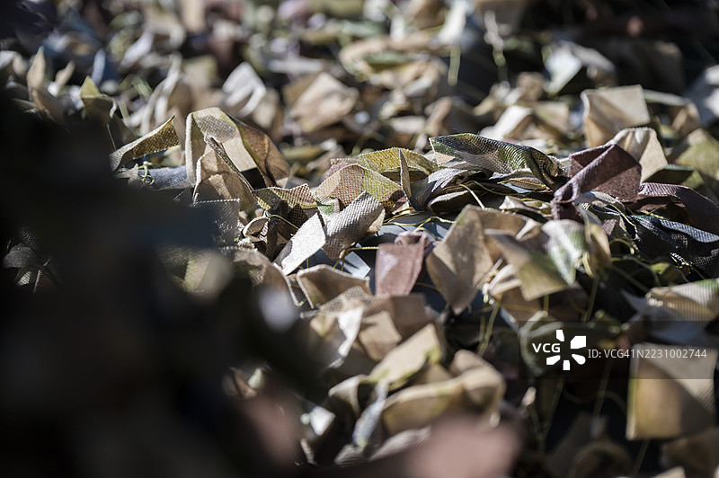 在户外环境中提供隐蔽的伪装网图片素材