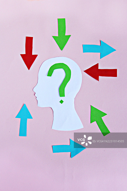 心理健康概念 - 质疑的思维图片素材