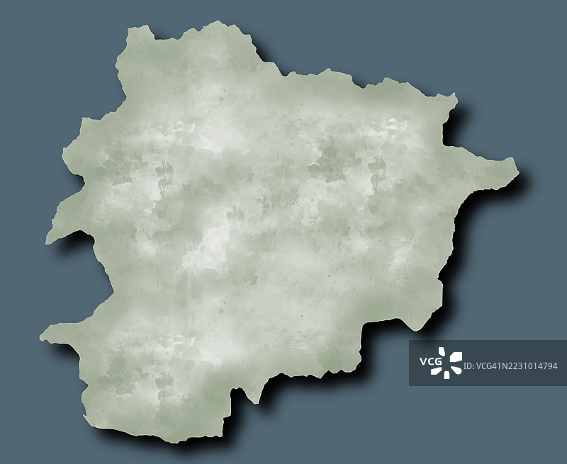 安道尔简化地图，带有细腻纹理图片素材