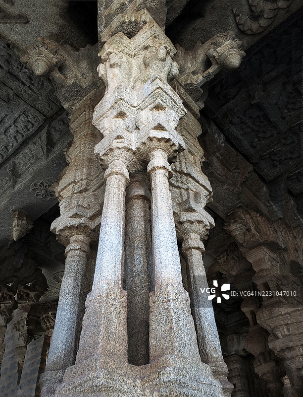 汉皮的维塔拉寺音乐柱图片素材