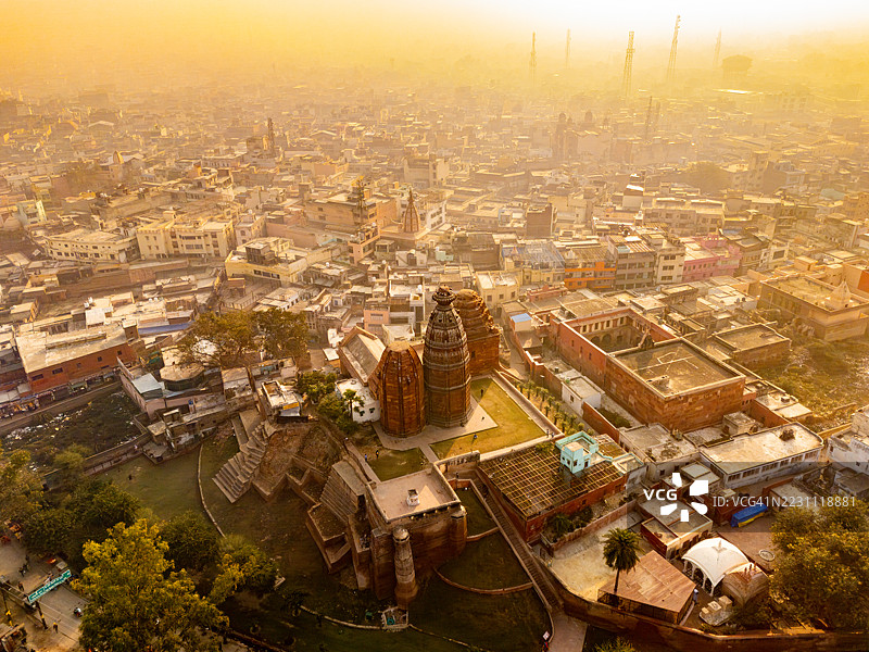 印度北方邦弗林达文的全景航拍图图片素材