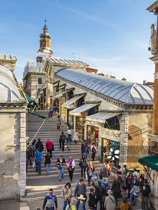 威尼斯，里亚尔托桥的大运河图片素材