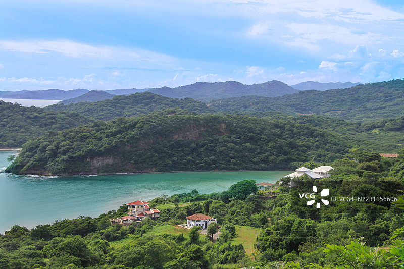 尼加拉瓜圣胡安德尔苏尔上方的海岸线图片素材