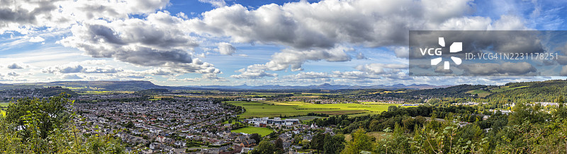 斯特灵，苏格兰的全景，伴随戏剧性的云彩，斯特灵，英国，英国图片素材