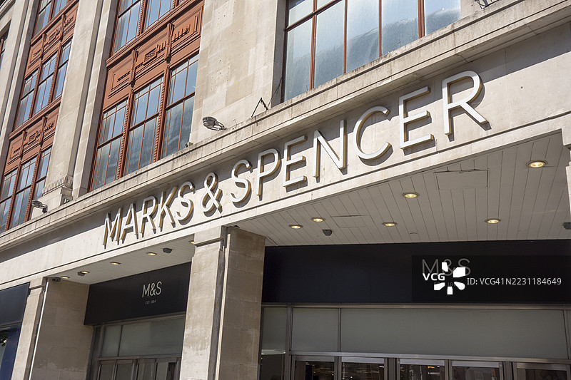 英国伦敦牛津街的马莎百货店铺图片素材