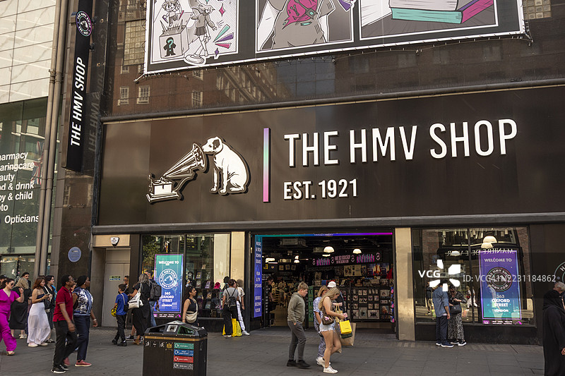 英国伦敦的HMV牛津街店面图片素材