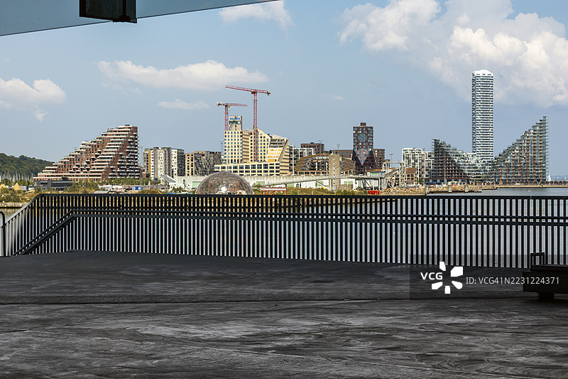 从Dokk1看到的奥胡斯Ø，丹麦奥胡斯图片素材