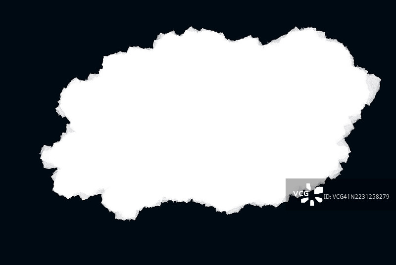 黑色背景上的白色撕裂纸张模板图片素材