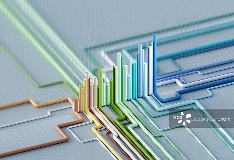 管道形成的柱状图图片素材