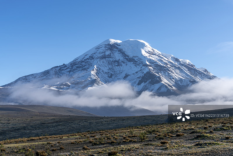 奇姆博拉索火山，白雪覆盖，厄瓜多尔奇姆博拉索省里奥班巴县图片素材