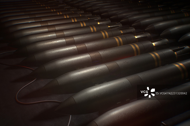 导弹仓库储存。图片素材