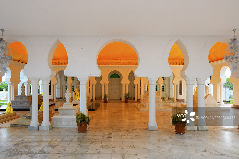 马来西亚霹雳州瓜拉江沙的乌布迪亚清真寺祈祷室图片素材