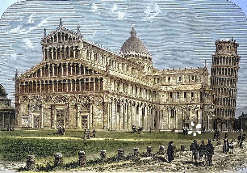 比萨大教堂和钟楼，斜塔，托斯卡纳，意大利图片素材