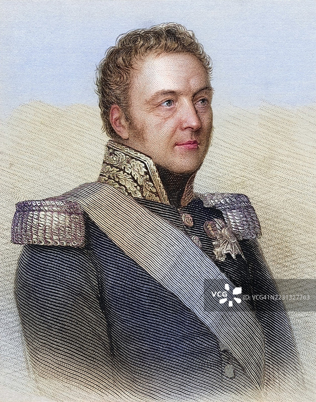贝尔特朗，克劳泽尔伯爵（或克劳泽尔）1772年至1842年，法国元帅，19世纪原作（彩色）的数字修复复制品，历史，确切日期未知图片素材