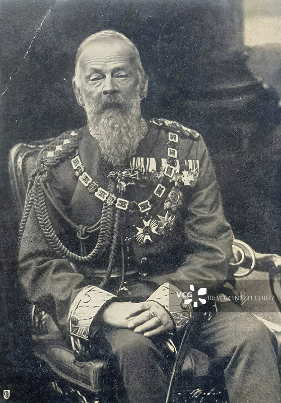 巴伐利亚的路伊特波德·卡尔·约瑟夫·威廉（1821年3月12日出生于维尔茨堡，1912年12月去世于慕尼黑）是巴伐利亚王国的摄政王，任期从1886年到去世，90岁生日的明信片，历史性的数字修复复制品。图片素材